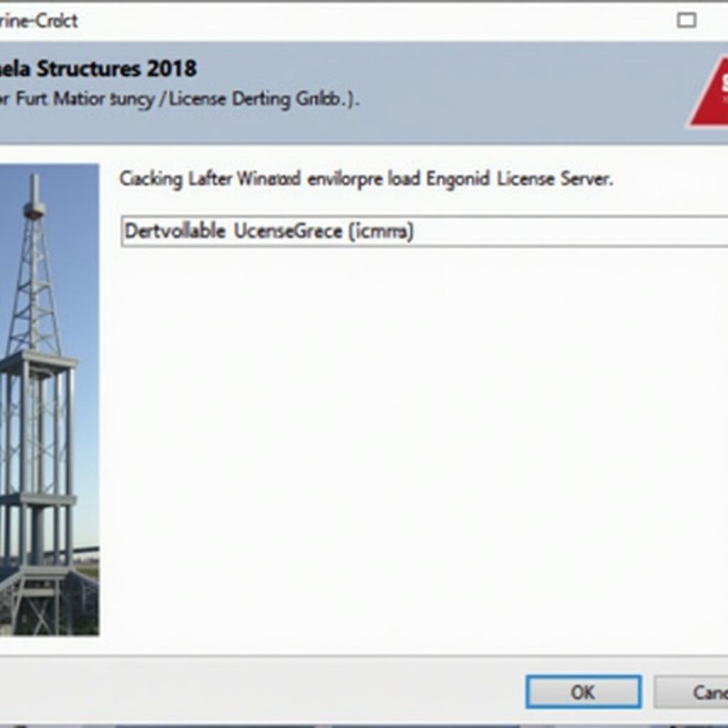 Ảnh chụp màn hình cửa sổ lựa chọn môi trường hoặc license server khi khởi động Tekla Structures 2018 lần đầu sau khi cài đặt và crack